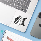 Die Erfolgsleiter erklimmen Aufkleber (Laptop mit iPhone)