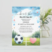 Die Ergebnisse des Team-Ball-Pitch-Fun-Fußball-Fel Einladung (Stehend Vorderseite)