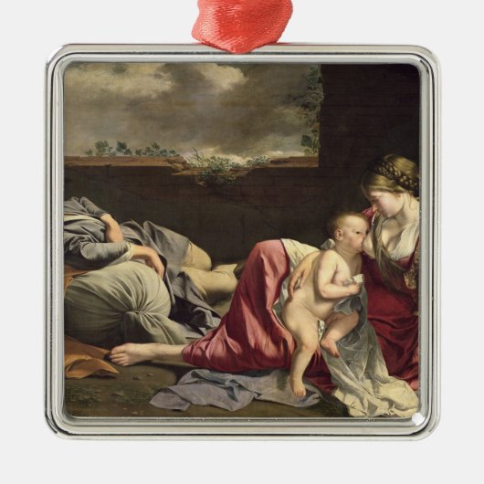 Die Erholung auf dem Flug in Ägypten, 1628 Silbernes Ornament (Vorne)