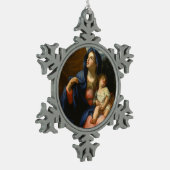 Die Erholung auf dem Flug in Ägypten Schneeflocken Zinn-Ornament (Links)