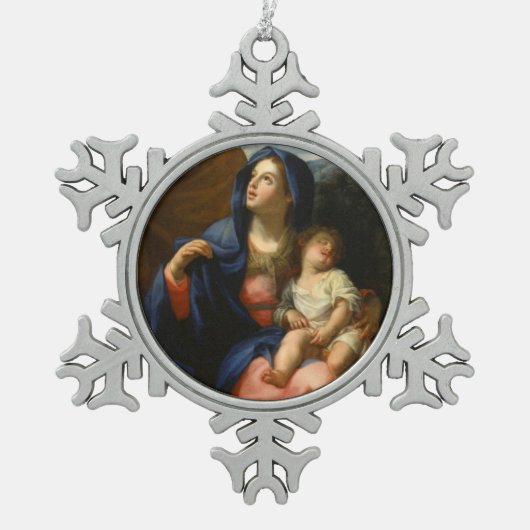 Die Erholung auf dem Flug in Ägypten Schneeflocken Zinn-Ornament (Vorderseite)