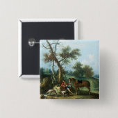 Die Erholung des Jägers, 18. Jahrhundert Button (Vorne & Hinten)