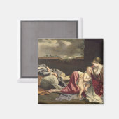 Die Erholung über den Flug nach Ägypten, 1628 Magnet (Vorderseite/Rückseite)