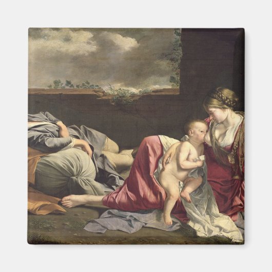 Die Erholung über den Flug nach Ägypten, 1628 Magnet (Vorne)