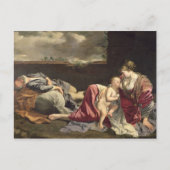 Die Erholung über den Flug nach Ägypten, 1628 Postkarte (Vorderseite)