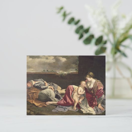 Die Erholung über den Flug nach Ägypten, 1628 Postkarte (Stehend Vorderseite)