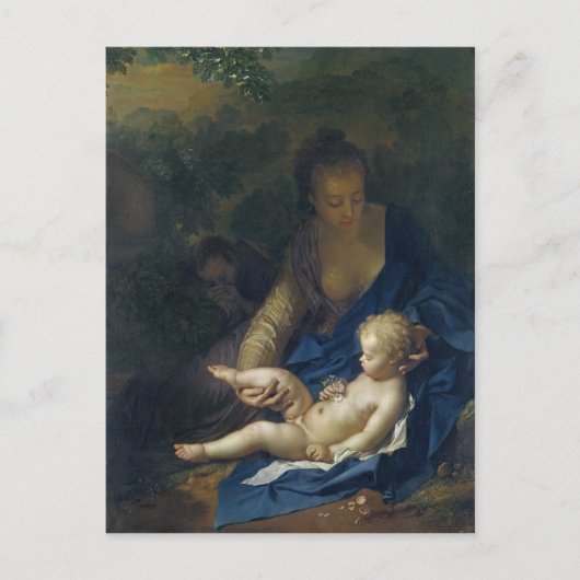 Die Erholung über den Flug nach Ägypten, 1706 Postkarte (Vorderseite)