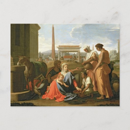 Die Erholung über den Flug nach Ägypten Postkarte (Vorderseite)