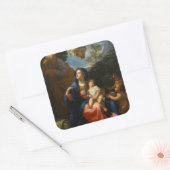 Die Erholung über den Flug nach Ägypten Quadratischer Aufkleber (Umschlag)