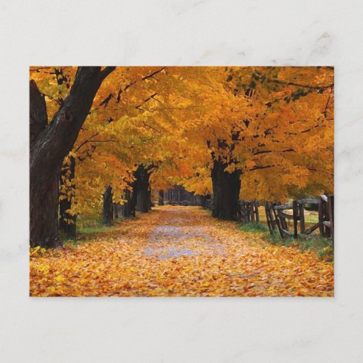 Die Erinnerungsstrecke des Herbstes herunterlaufen Postkarte (Vorderseite)