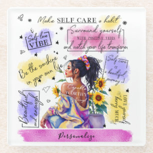 Die Ermächtigung der Frau Inspiriere positive Beja Glasuntersetzer