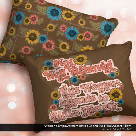 Die Ermächtigung der Frau Retro 60er und 70er Flor Dekokissen