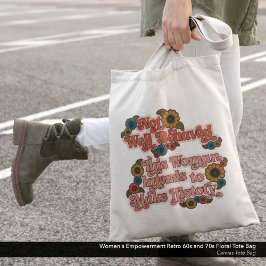 Die Ermächtigung der Frau Retro 60er und 70er Flor Tragetasche