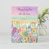 Die Ermutigung farbenfroher Blume bringt Hoffnung Karte (Stehend Vorderseite)