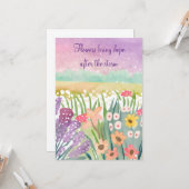 Die Ermutigung farbenfroher Blume bringt Hoffnung Karte (Vorderseite/Rückseite Beispiel)