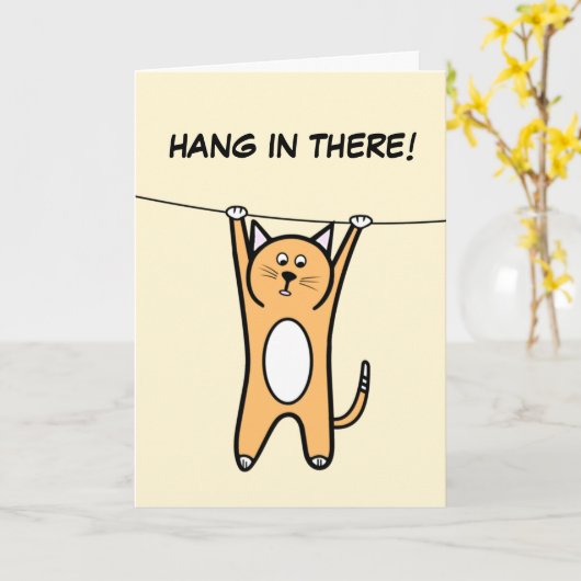 Die Ermutigung Stress Hang in There Cat Karte (Gelbe Blume)