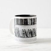 Die ernste Scheinprozession Zweifarbige Tasse (Vorderseite Links)