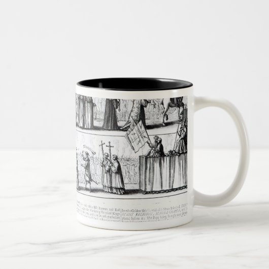 Die ernste Scheinprozession Zweifarbige Tasse (Rechts)