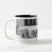 Die ernste Scheinprozession Zweifarbige Tasse (Links)