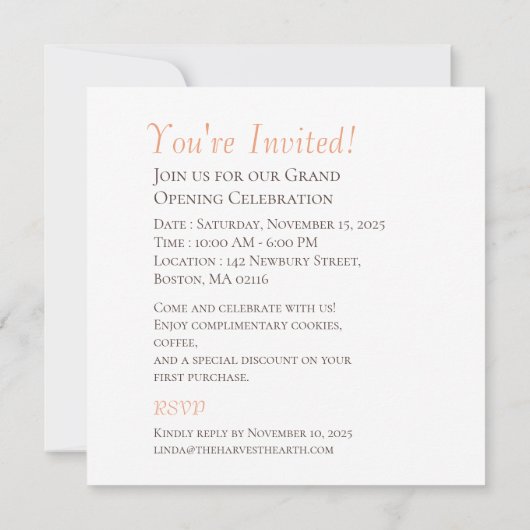 Die Erntearbeit Einladung (Rückseite)