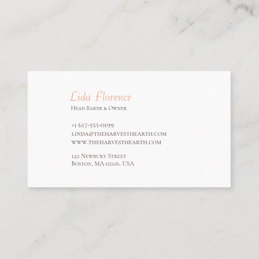 Die Erntearbeit Visitenkarte (Rückseite)