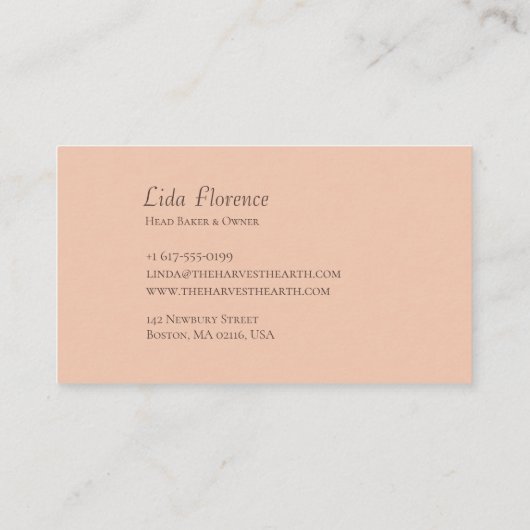 Die Erntearbeit Visitenkarte (Rückseite)