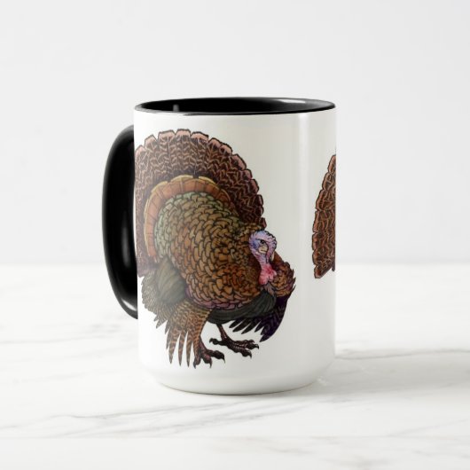 Die Erntedank-Türkei-Kaffeetasse (Tasse) Tasse (Vorderseite Links)