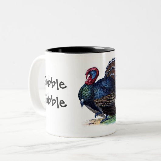 Die Erntedank-Türkei-Kaffeetasse-Tasse Zweifarbige Tasse (Vorderseite Links)