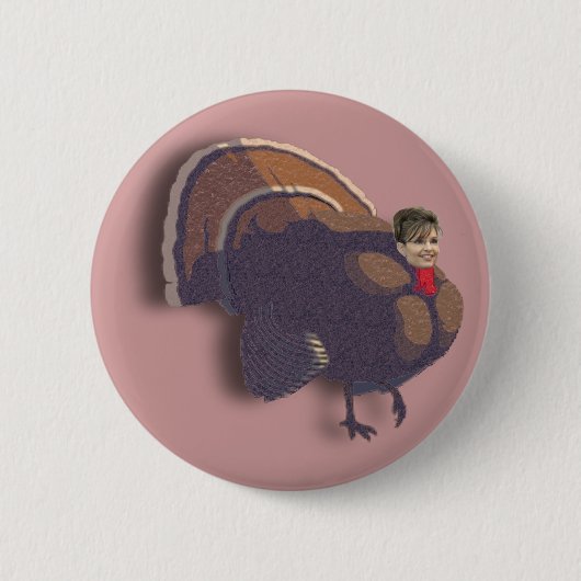 Die Erntedank-Türkei-Knopf-Button Sarahs Palin Button (Vorderseite)