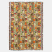 Die Erntedank-Türkei-Kürbis-Herbst-Ernte-Muster Decke (Vorderseite Vertikal)