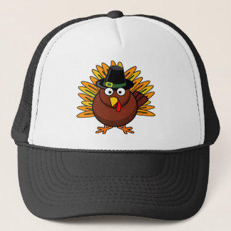 Die Erntedank-Türkei-Logo stellen ein Truckerkappe