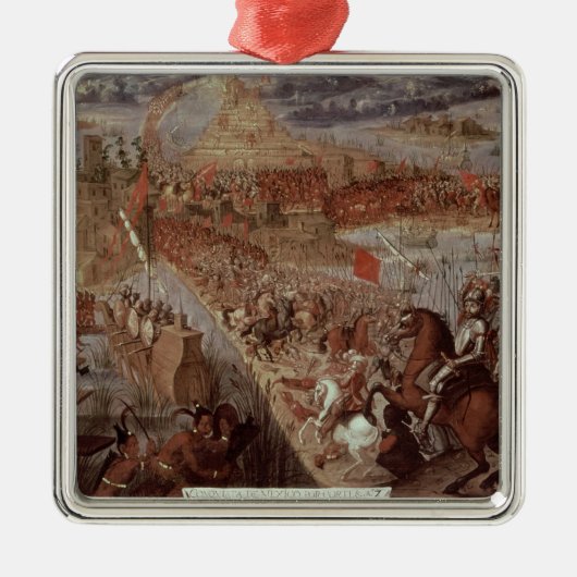 Die Eroberung von Tenochtitlan Silbernes Ornament (Vorne)