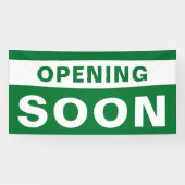 Die Eröffnung bald grüne Weiß große Außenbereich Banner (Horizontal)