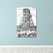 Die Errichtung des alten ägyptischen Obelisk Leinwanddruck (Insitu (Holzboden))