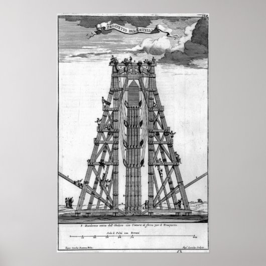 Die Errichtung des alten ägyptischen Obelisk Poster (Vorne)