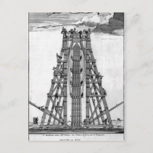 Die Errichtung des alten ägyptischen Obelisk Postkarte