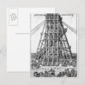 Die Errichtung des alten ägyptischen Obelisk Postkarte (Vorne/Hinten)