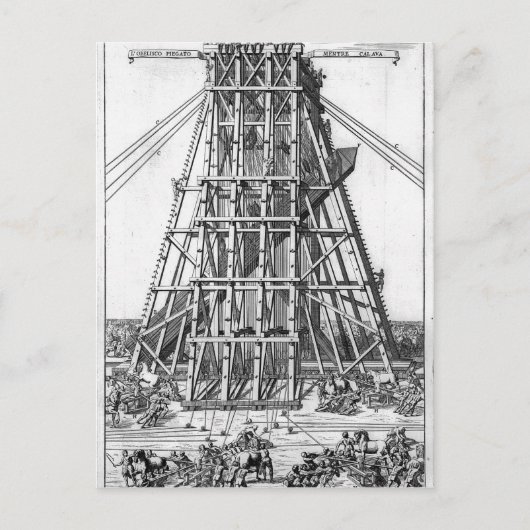 Die Errichtung des alten ägyptischen Obelisk Postkarte (Vorderseite)