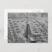 Die Errichtung des alten ägyptischen Obelisk Postkarte (Vorne/Hinten)