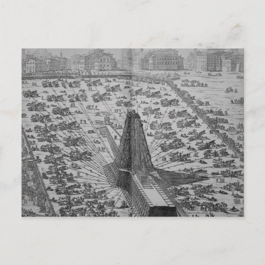 Die Errichtung des alten ägyptischen Obelisk Postkarte (Vorderseite)