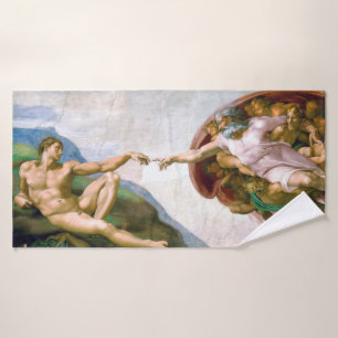 Die Erschaffung Adams, Michelangelo, 1508-1512 Badehandtuch