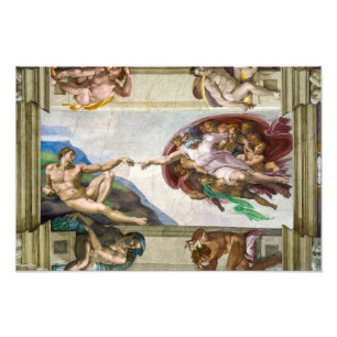 Die Erschaffung Adams Michelangelo Fotodruck