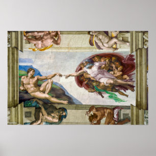 Die Erschaffung Adams Michelangelo Poster