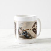 Die Erschaffung Adams - Moderne Wendung Kaffeetasse (VorderseiteRechts)