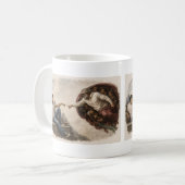 Die Erschaffung Adams - Moderne Wendung Kaffeetasse (Vorderseite Links)