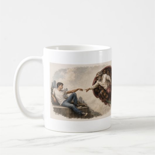 Die Erschaffung Adams - Moderne Wendung Kaffeetasse (Links)
