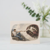 Die Erschaffung Adams - Moderne Wendung Postkarte (Stehend Vorderseite)