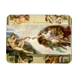 Die Erschaffung Adams von Michelangelo Fine Art Magnet