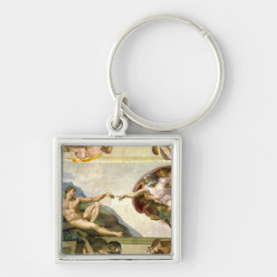 Die Erschaffung Adams von Michelangelo Fine Art Schlüsselanhänger