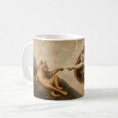 Die Erschaffung von Adam Katzen Renaissance-Parodi Kaffeetasse (Vorderseite Links)